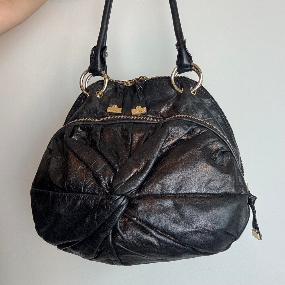 Antonio Melani vintage y2k black leather hobo bag